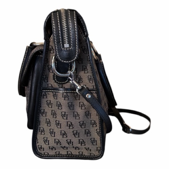 Dooney & Bourke Signature Monogram Double Pocket Satchel/Tote - Picture 3 of 9
